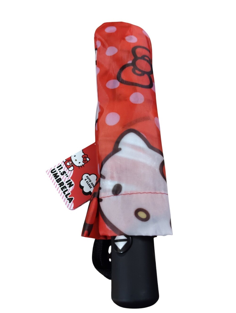 Hello Kitty 11.5" Red Auto/Open And Close Umbrella With Case, NWT
